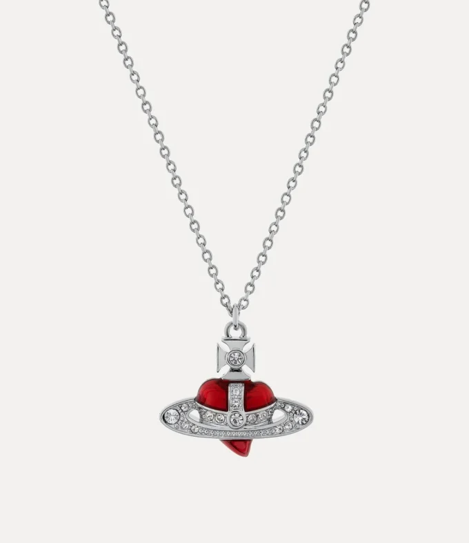New Diamante Heart Pendant Necklace