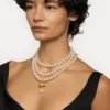 Three Row Pearl Drop Choker